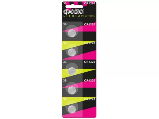 Элементы питания CR 1220  ФАZА  CR1220 BL-5