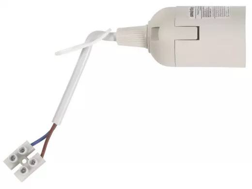 Патрон Е27 пластиковый подвесной с клеммной колодкой, белый (SBE-LHP-tbw-E27)