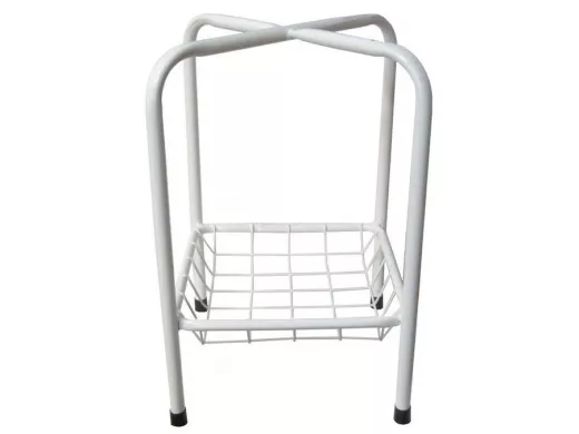 Каркас для табурета с корзинкой "TABURETTO-15117" БЕЛЫЙ с колпачками, 16мм