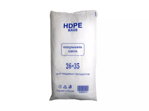 Пакет фасовочный 18х8х35 ПНД евро Н 8 мкм ЭКОНОМ 830 гр  (1000шт./уп) (цена за 1уп)