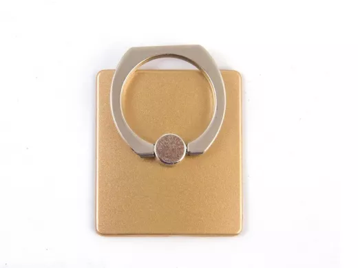 Подставка  для смартфона мини, универсальный,  "Кольцо", квадрат, золотой