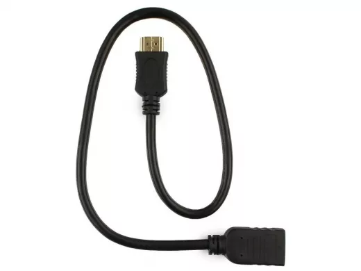 Удлинитель кабеля HDMI Cablexpert CC-HDMI4X-0.5M, 0.5м, v2.0, 19M/19F, черный, позол.разъемы, экран,