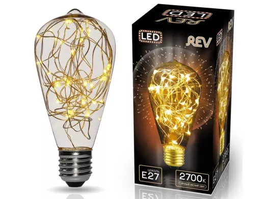 Светодиодная лампа  REV VINTAGE Copper Wire ST64 E27, 2700K, DECO Premium, теплый свет