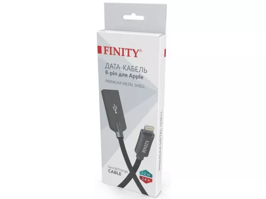 Шнур USB / Lightning (iPhone) FINITY FUL-07 Premium Series, синий, круглый, 1,2м