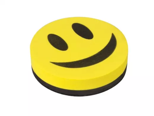 Стиратель магнитный для магнитно-маркерной доски, круглый, диаметр 90 мм, "Смайлик" "BR-76943"