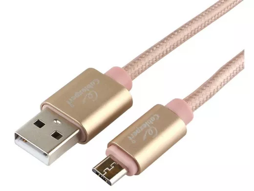 Кабель микро USB (AM/microBM)  1.0 м Cablexpert CC-U-mUSB01Gd-1M, USB 2.0 , серия Ultra,золотой